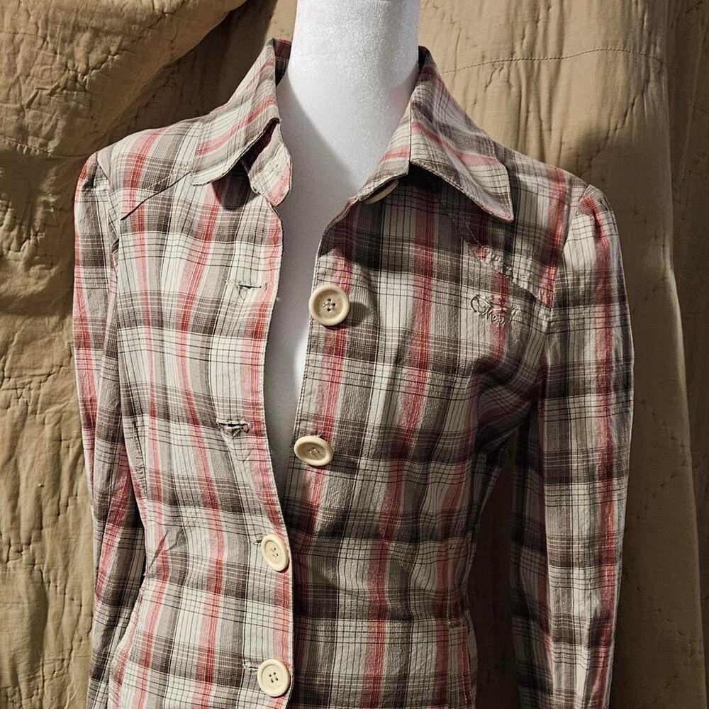 Oneill womens plaid fitted jacket Med
